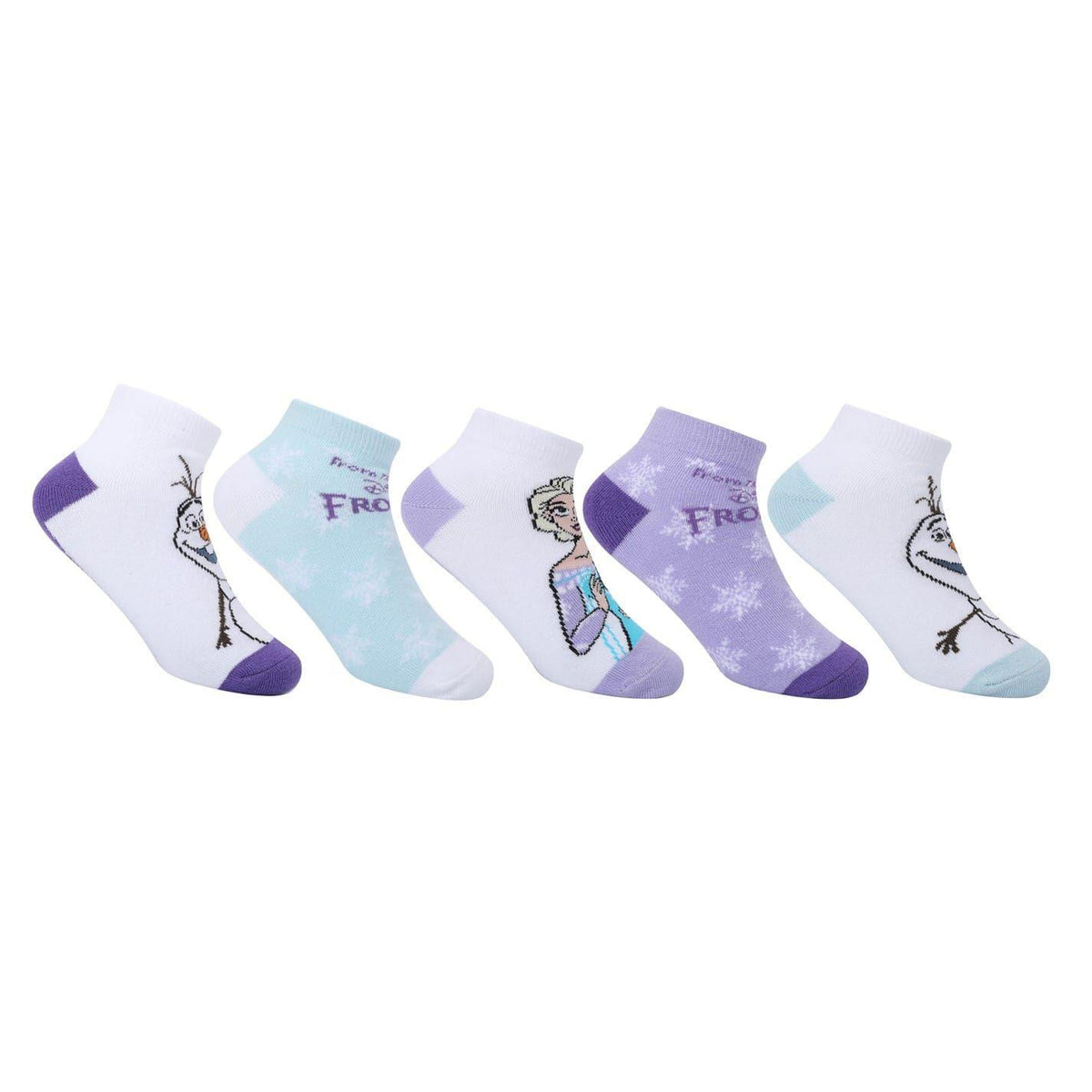 Frozen - Front - Frozen Childrens-Kids Trainer Socks (Pack of 5)