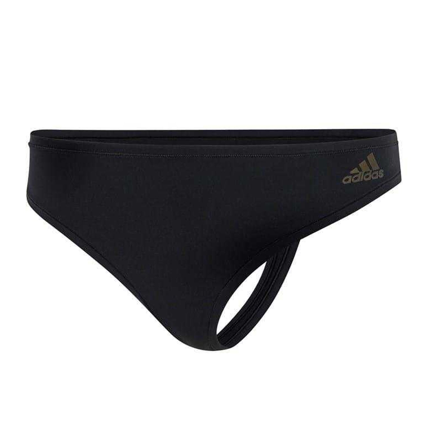 Black - Front - Adidas Womens-Ladies Classic Logo Low Rise Thong