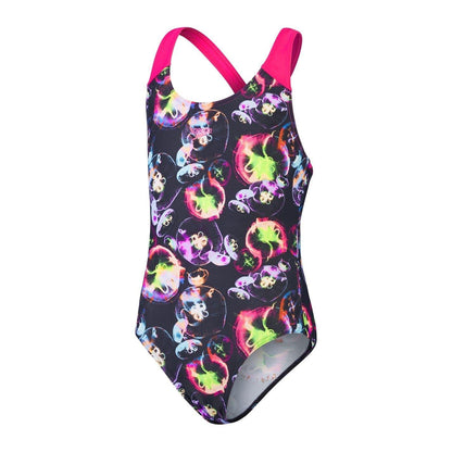 Black-Pink - Front - Speedo Girls Jellyfish One Piece Swimsuit