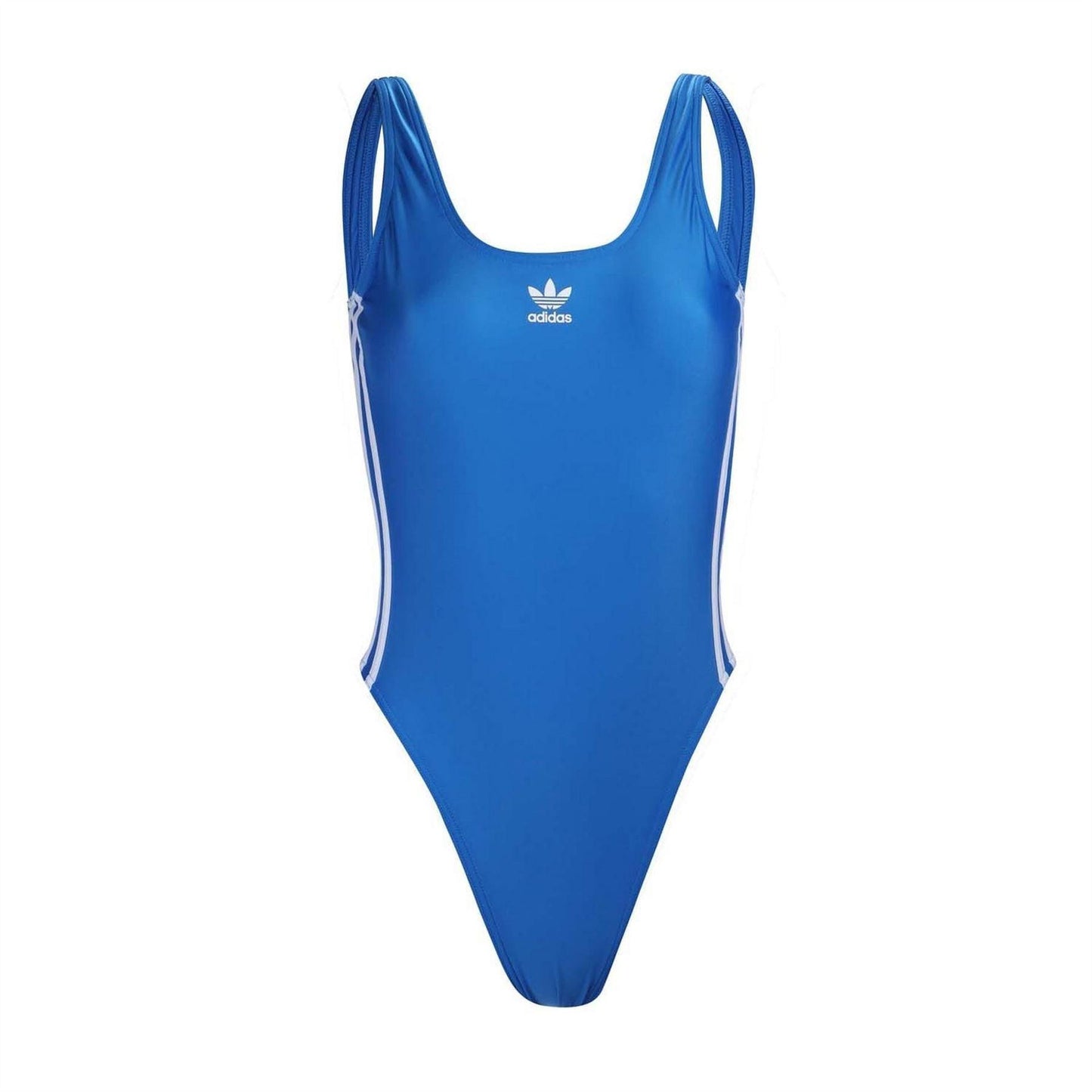 Blue - Front - Adidas Womens-Ladies 3 Stripes One Piece Swimsuit