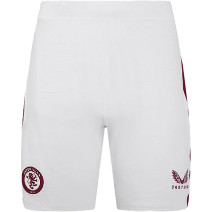 White-Red - Front - Castore Womens-Ladies Aston Villa FC Football Shorts
