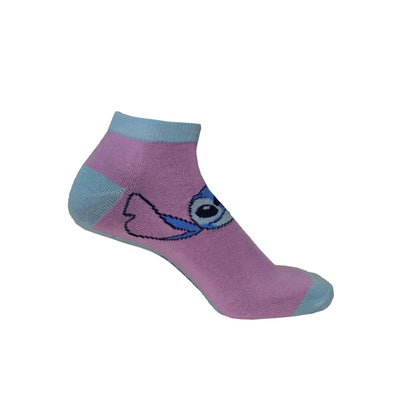 Purple - Side - Lilo & Stitch Womens-Ladies Polyester Trainer Socks (Pack of 5)