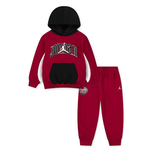 Red - Front - Nike Childrens-Kids Air Jordan Game Time Hoodie And Joggers Set