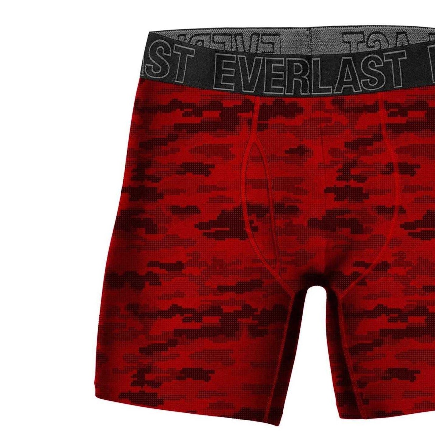 Red-Black - Side - Everlast Mens Camouflage Flexible Boxer Briefs