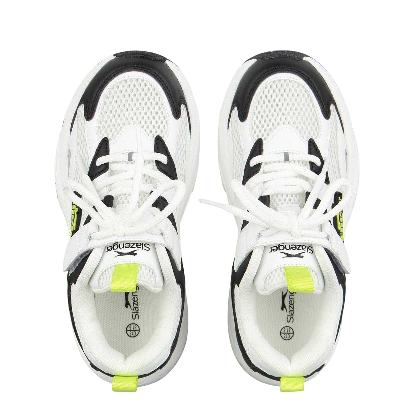 White-Black - Side - Slazenger Childrens-Kids Logo Lace Up Trainers