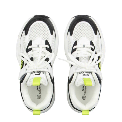 White-Black - Side - Slazenger Childrens-Kids Logo Lace Up Trainers