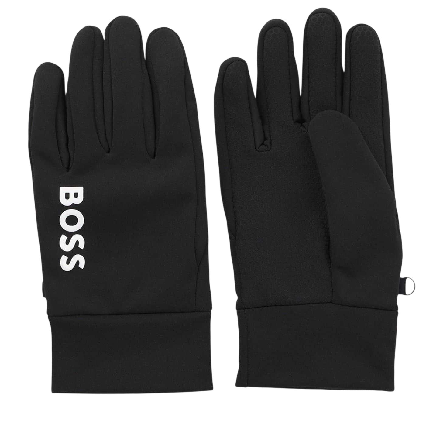 Black - Pack Shot - Hugo Boss Unisex Adult Logo Outdoor Gloves