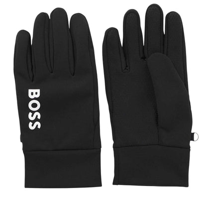 Black - Pack Shot - Hugo Boss Unisex Adult Logo Outdoor Gloves