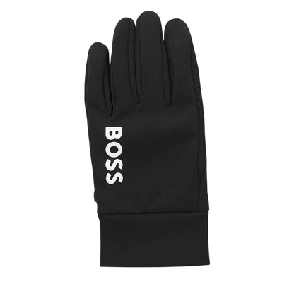 Black - Front - Hugo Boss Unisex Adult Logo Outdoor Gloves