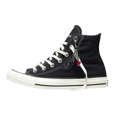 Black-Egret White - Back - Converse Womens-Ladies Chuck Classic Hi High Top Trainers