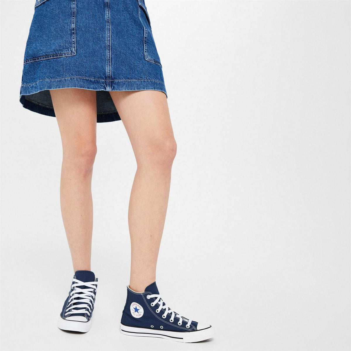 Navy - Back - Converse Womens-Ladies Chuck Classic Hi High Top Trainers