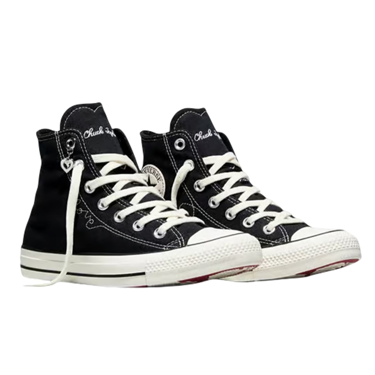 Black-Egret White - Lifestyle - Converse Womens-Ladies Chuck Classic Hi High Top Trainers