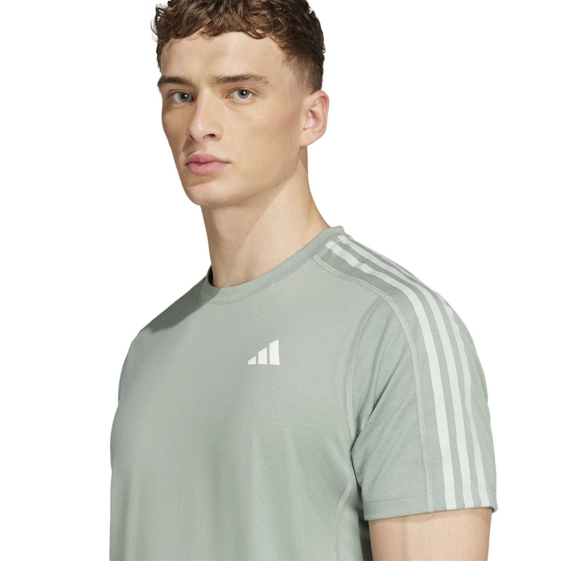 Silver Green - Side - Adidas Mens Own The Run T-Shirt