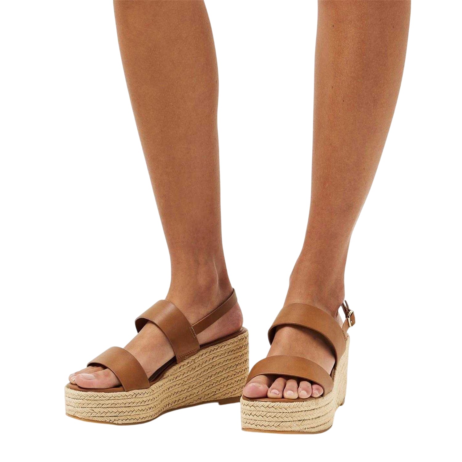 Brown - Side - Aldo Womens-Ladies Keoni Wedge Sandals