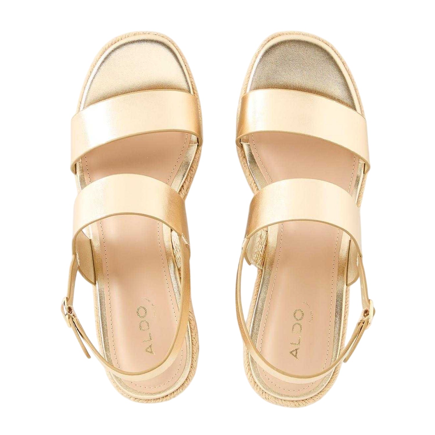 Champagne - Side - Aldo Womens-Ladies Keoni Wedge Sandals