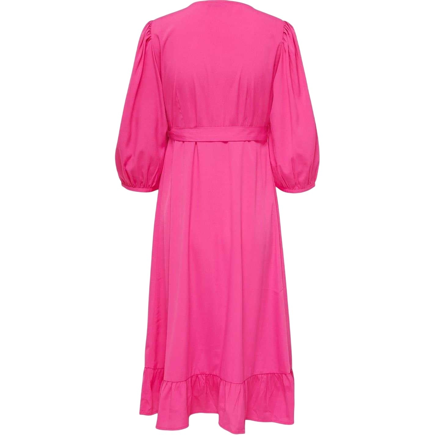 Fuchsia Purple - Back - Only Womens-Ladies Olivia Wrap Dress
