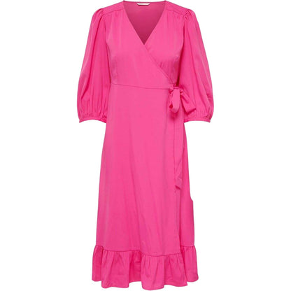 Fuchsia Purple - Front - Only Womens-Ladies Olivia Wrap Dress