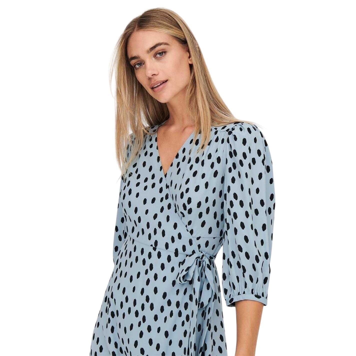 Blue Fog - Side - Only Womens-Ladies Regular Wrap Dress