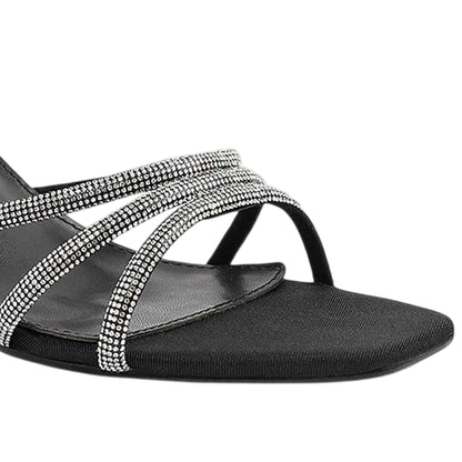 Black - Back - Where´s That From Womens-Ladies Block Heel Mule Sandals