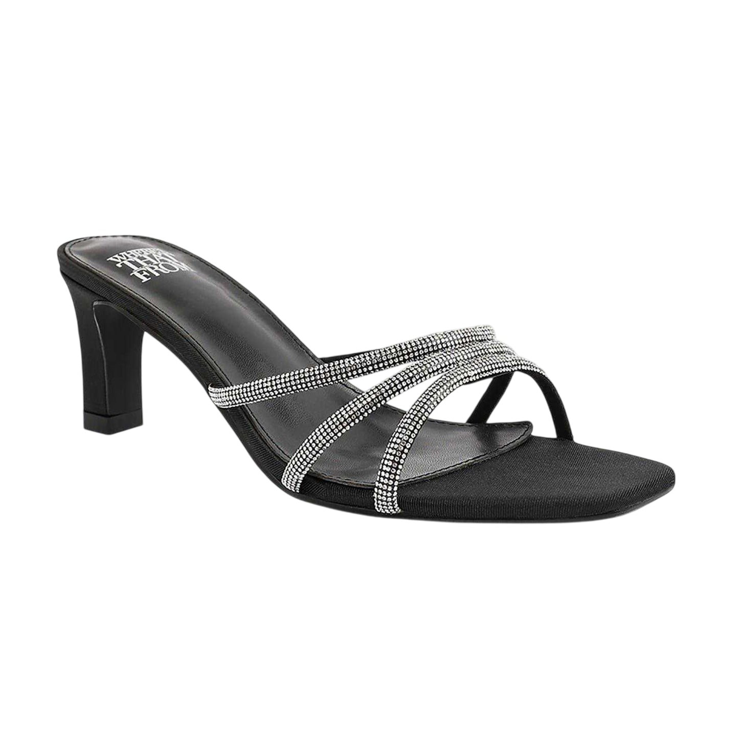 Black - Front - Where´s That From Womens-Ladies Block Heel Mule Sandals