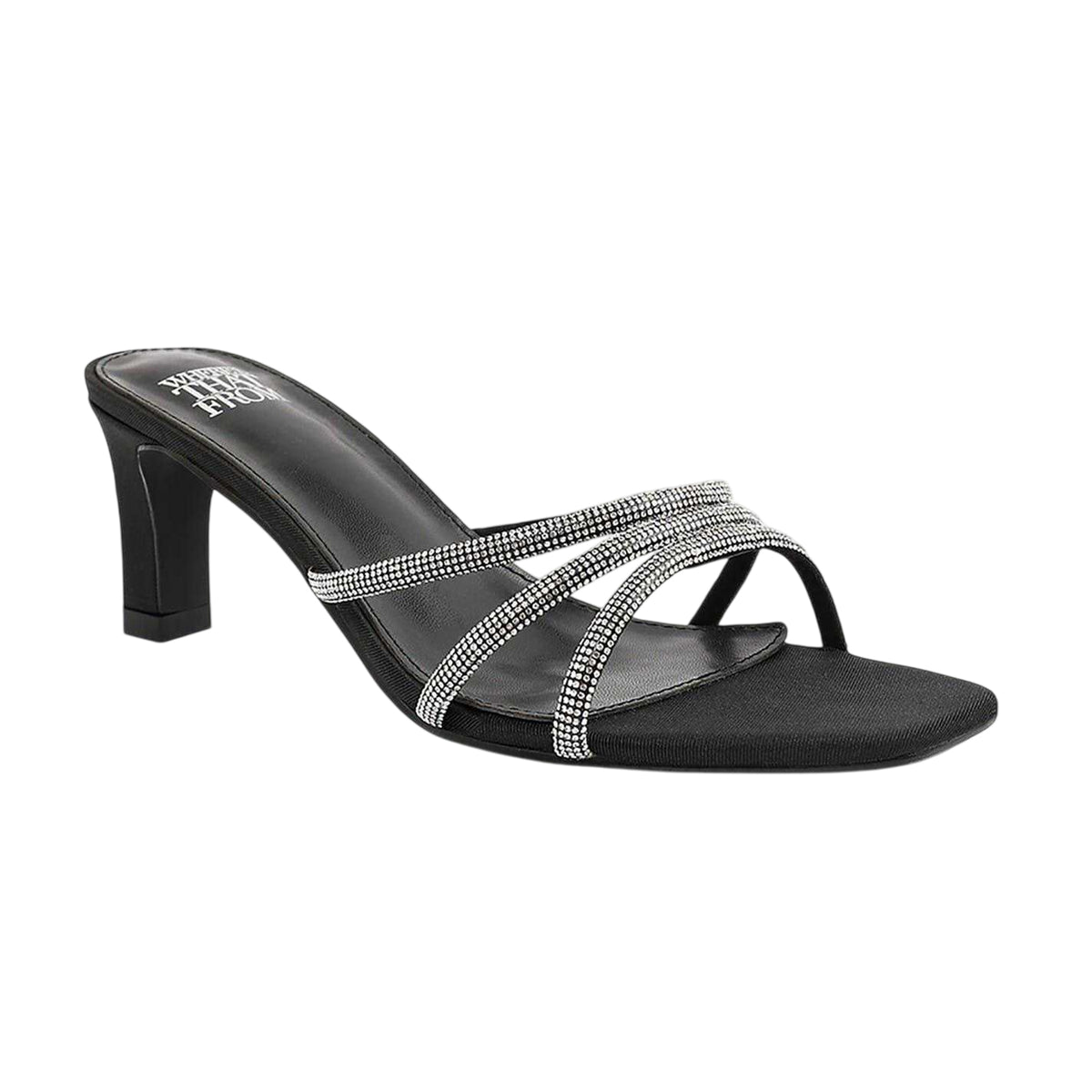 Black - Front - Where´s That From Womens-Ladies Block Heel Mule Sandals