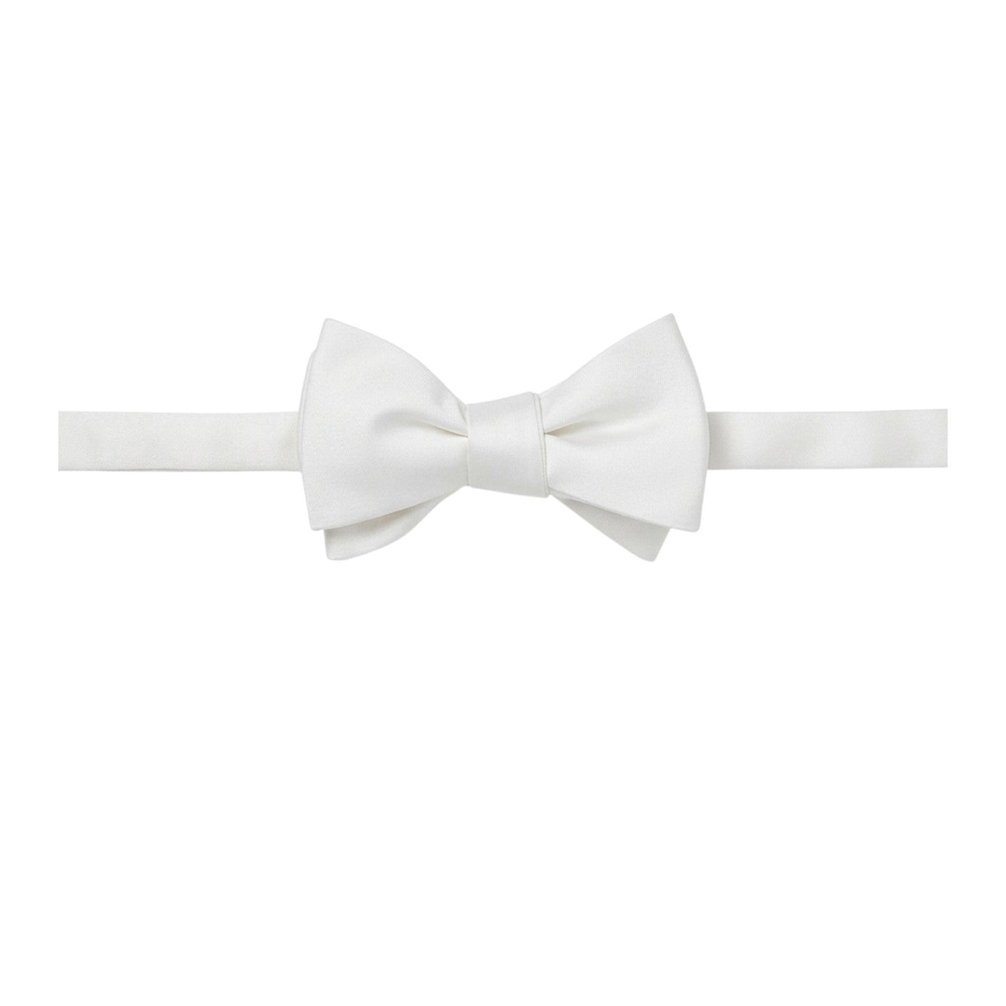 White - Lifestyle - Off White Plain Satin Formal Bow Tie