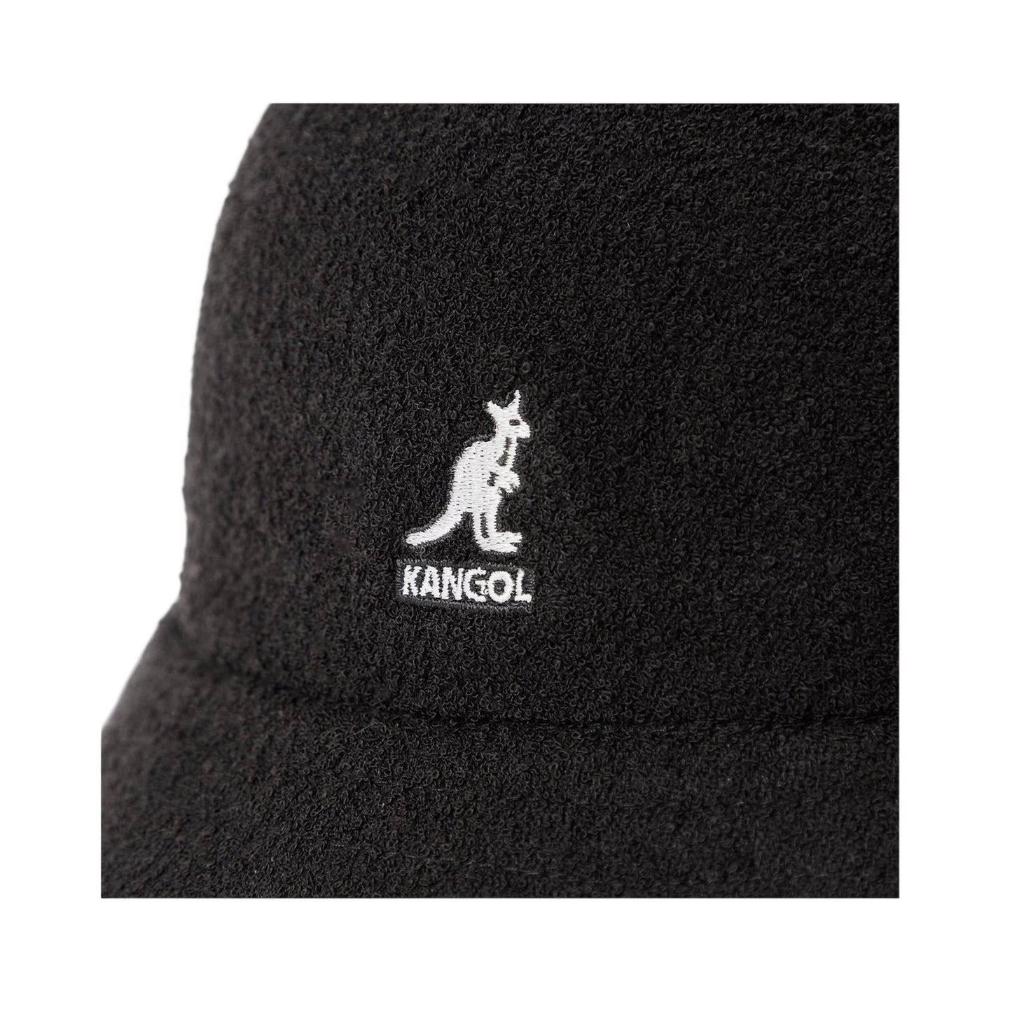 Black - Side - Kangol Bermuda Embroidered Logo Bouclé Bucket Hat