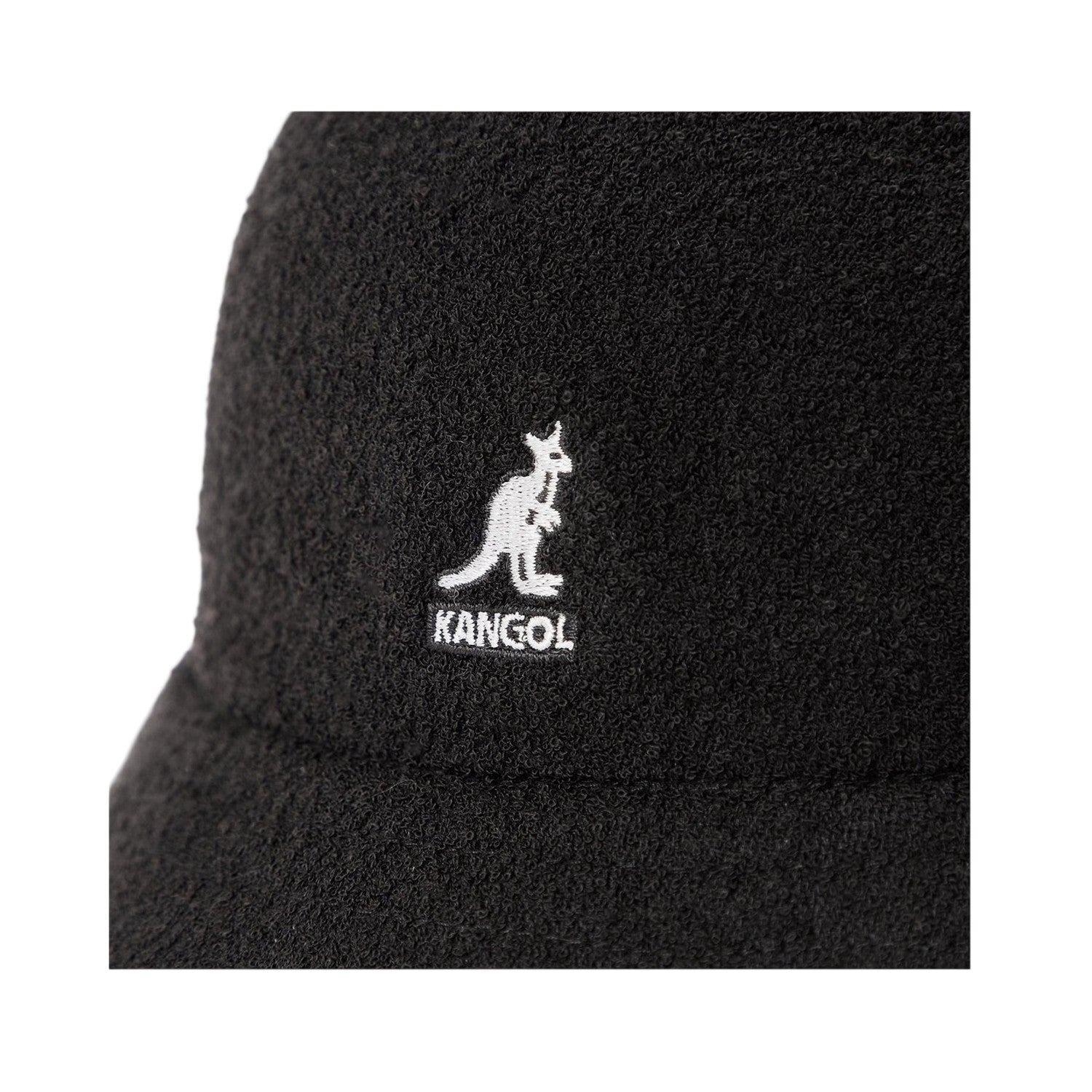 Black - Side - Kangol Bermuda Embroidered Logo Bouclé Bucket Hat