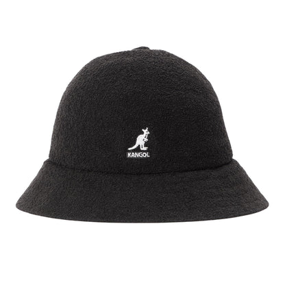 Black - Front - Kangol Bermuda Embroidered Logo Bouclé Bucket Hat