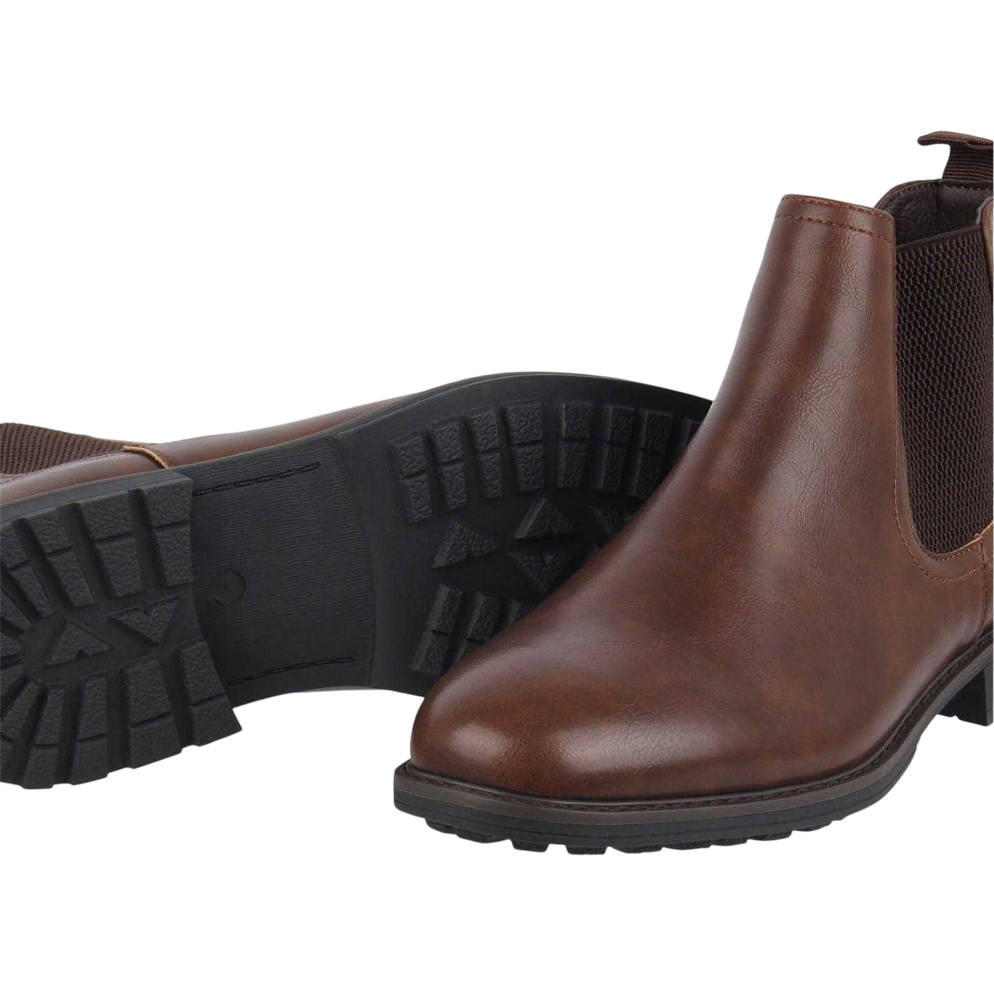 Brown - Lifestyle - Nicholas Deakins Mens Low Block Heel Chelsea Boots