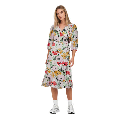 Cloud Dancer - Side - Only Womens-Ladies Puff Sleeve Wrap Dress
