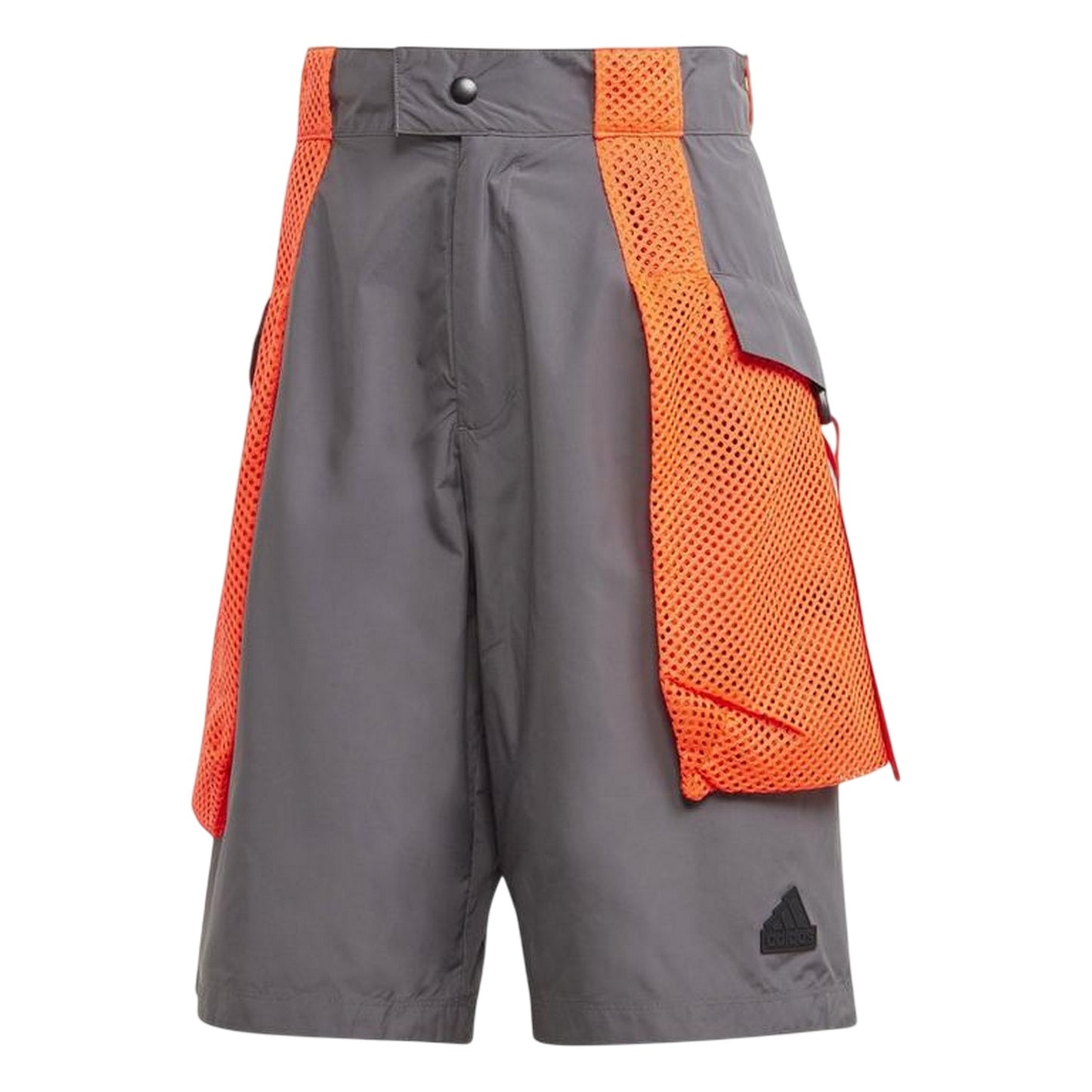 Grey - Front - Adidas Mens Logo Cargo Shorts