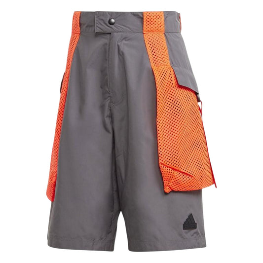 Grey - Front - Adidas Mens Logo Cargo Shorts