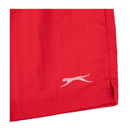 Red - Side - Slazenger Childrens-Kids Swim Shorts
