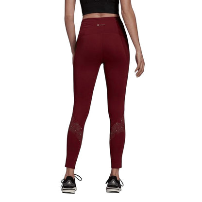Red - Back - Adidas Womens-Ladies Own The Run Reflective 7-8 Leggings