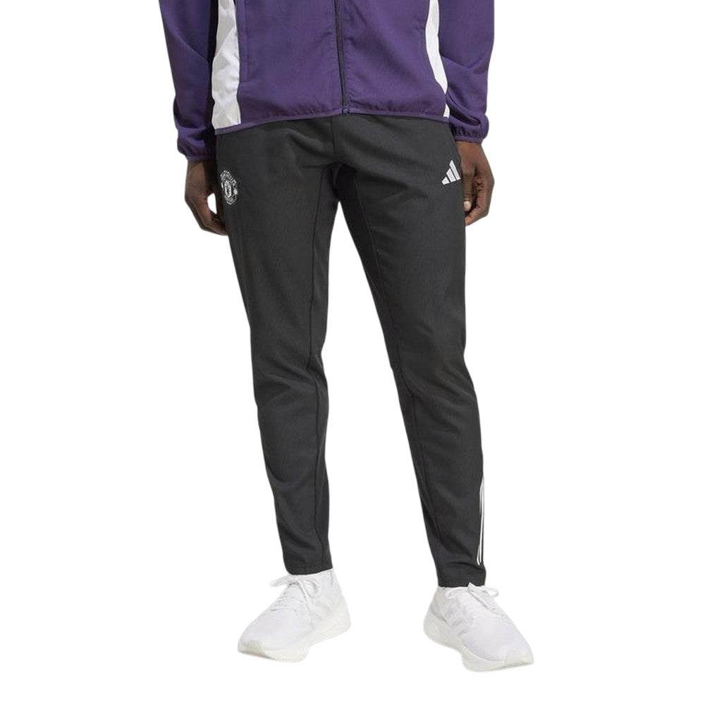 Black - Side - Adidas Mens Pre-Match Manchester United FC Tracksuit Bottoms