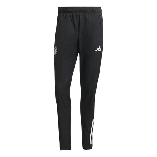 Black - Front - Adidas Mens Pre-Match Manchester United FC Tracksuit Bottoms