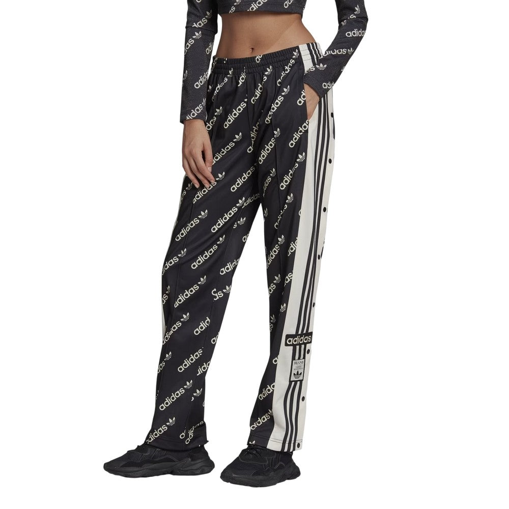 Black - Side - Adidas Womens-Ladies Adibreak All-Over Print Sweatpants