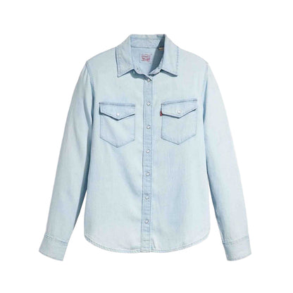 Light Blue - Front - Levis Womens-Ladies Iconic Western Shirt