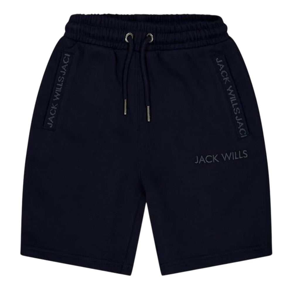 Navy - Front - Jack Wills Boys Jacquard Logo Shorts