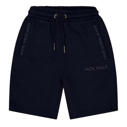 Navy - Front - Jack Wills Boys Jacquard Logo Shorts