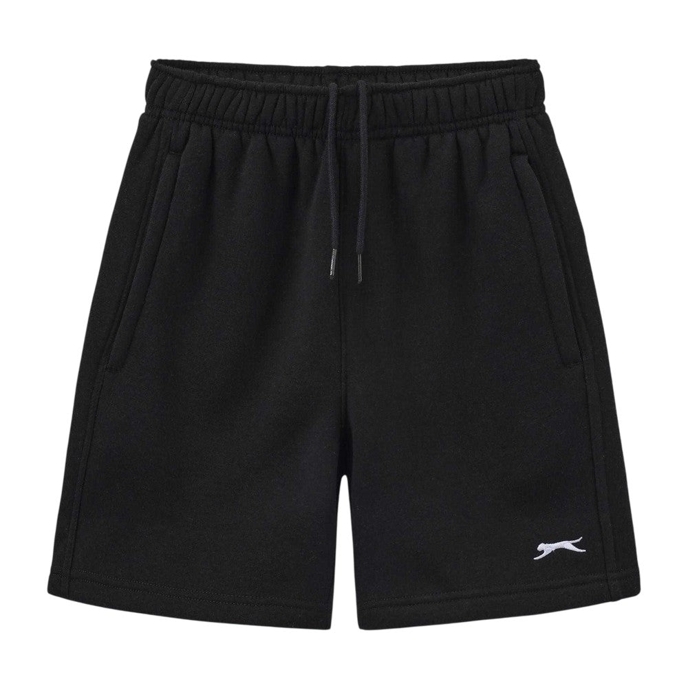 Black - Front - Slazenger Childrens-Kids Slaz Fleece Shorts