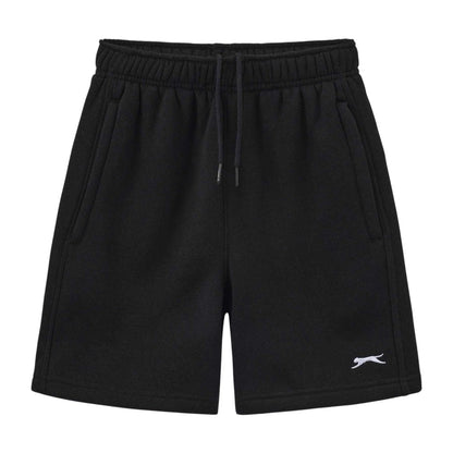 Black - Front - Slazenger Childrens-Kids Slaz Fleece Shorts
