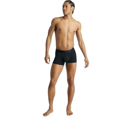 Black - Side - Adidas Mens Stripe Cotton Boxer Shorts (Pack of 2)