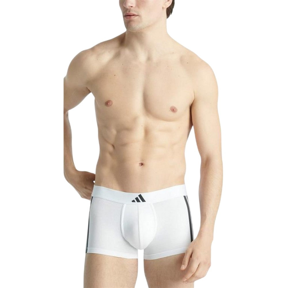 Black-White - Back - Adidas Mens Stripe Cotton Boxer Shorts (Pack of 2)