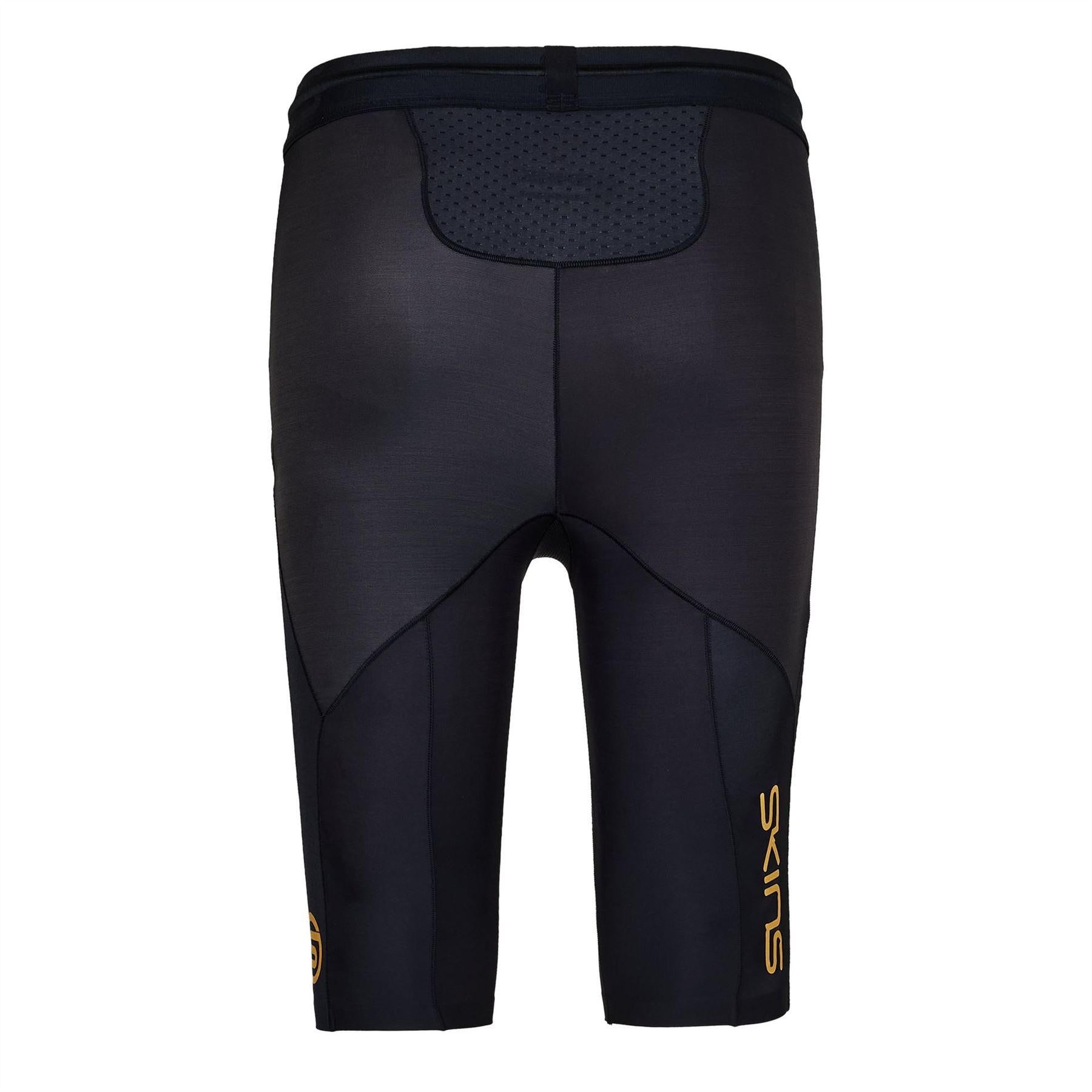 Black - Back - Skins Mens Series-5 Fitted Training Compression Shorts