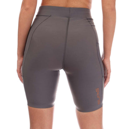 Charcoal - Back - Skins Womens-Ladies Series-5 Half Length Tights