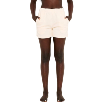 Cream - Back - Missy Empire Womens-Ladies Fleece Shorts
