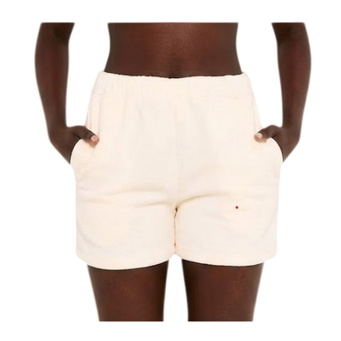 Cream - Front - Missy Empire Womens-Ladies Fleece Shorts