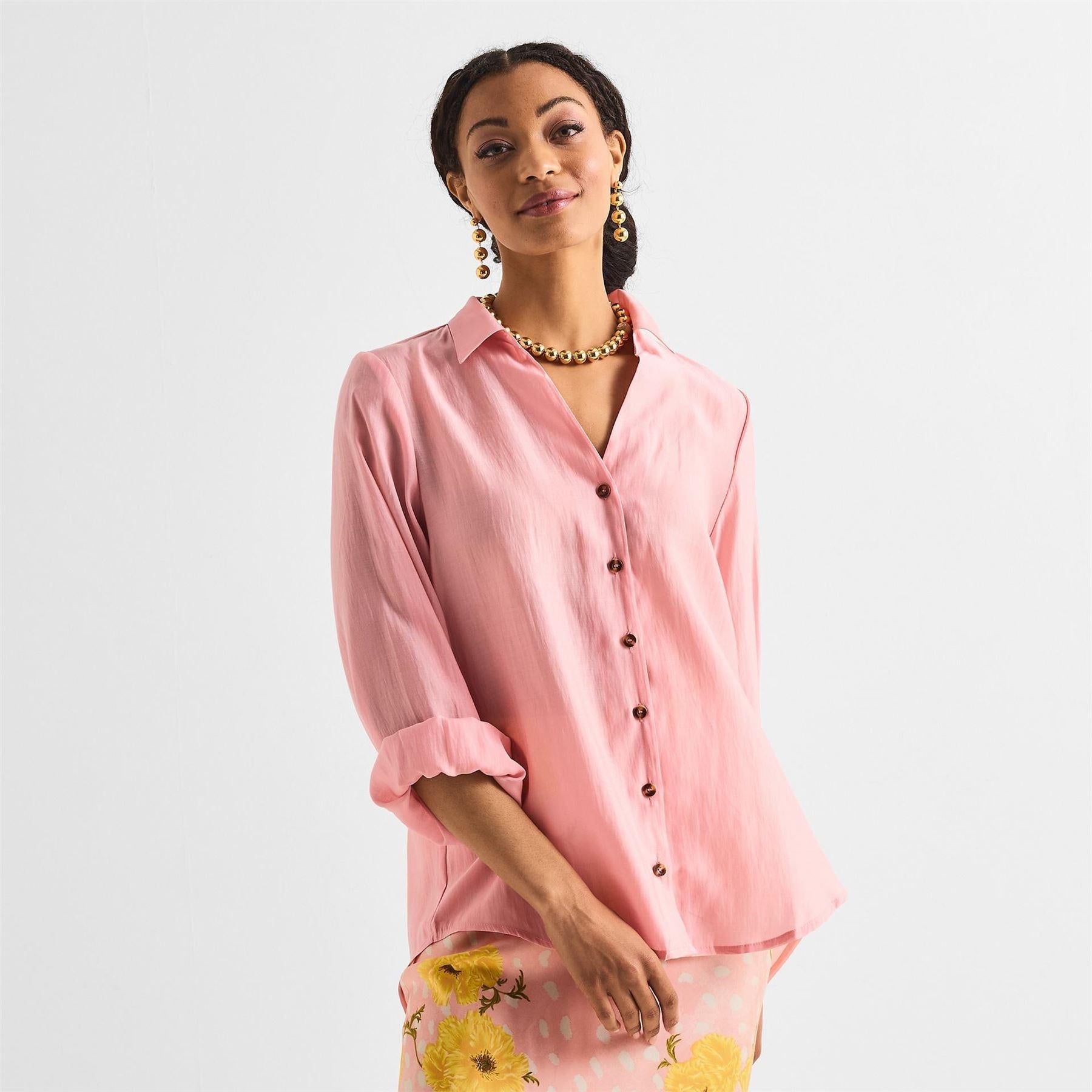 Pink - Back - Never Fully Dressed Womens-Ladies Shirt